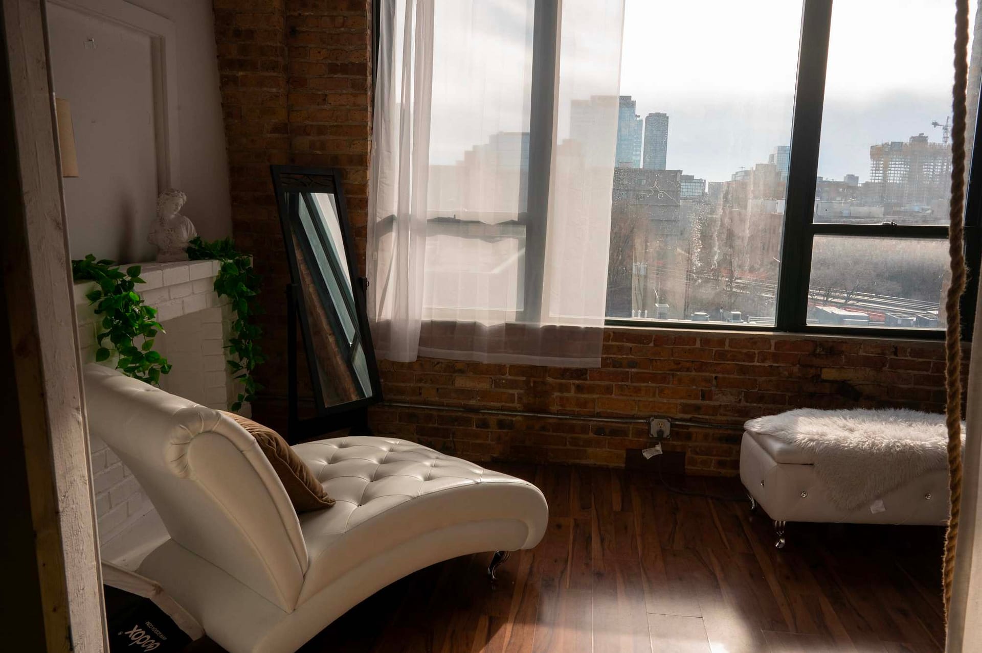 Glam lounge photo studio set at Chicago studio rental